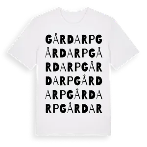 Gårdarp ordlek t-shirt – ekologisk bomull t-shirt från Pinshirt