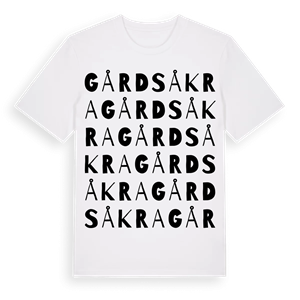 Gårdsåkra ordlek t-shirt – ekologisk bomull t-shirt från Pinshirt
