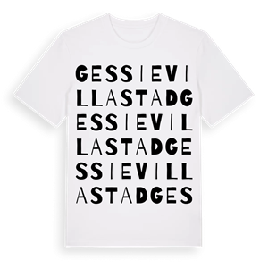 Gessie villastad ordlek t-shirt – ekologisk bomull t-shirt från Pinshirt