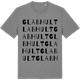 Mid Heather Gray t-shirt med Glabhult ordlek t-shirt