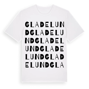 Gladelund ordlek t-shirt – ekologisk bomull t-shirt från Pinshirt