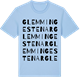 Blue Soul t-shirt med Glemminge stenar ordlek t-shirt