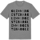 Mid Heather Gray t-shirt med Glemminge stenar ordlek t-shirt