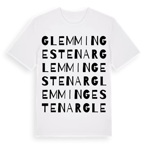 Glemminge stenar ordlek t-shirt – ekologisk bomull t-shirt från Pinshirt