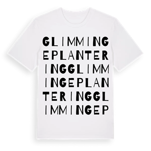 Glimminge plantering ordlek t-shirt – ekologisk bomull t-shirt från Pinshirt