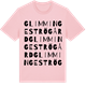Pink Cotton t-shirt med Glimminge Strögård ordlek t-shirt