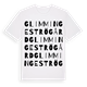 White t-shirt med Glimminge Strögård ordlek t-shirt