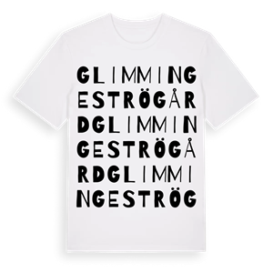 Glimminge Strögård ordlek t-shirt – ekologisk bomull t-shirt från Pinshirt
