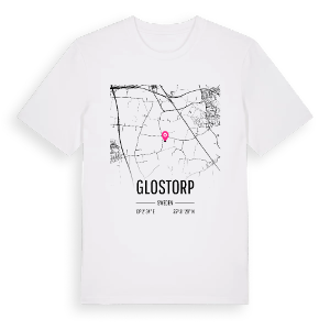 Glostorp karta t-shirt – ekologisk bomull t-shirt från Pinshirt