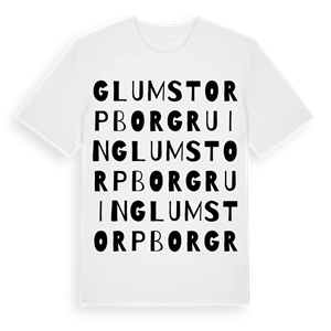 Glumstorp Borgruin ordlek t-shirt – ekologisk bomull t-shirt från Pinshirt