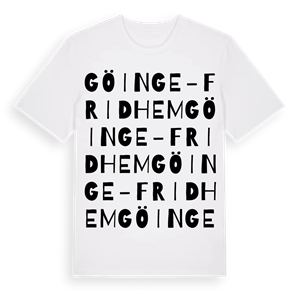Göinge-Fridhem ordlek t-shirt – ekologisk bomull t-shirt från Pinshirt
