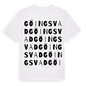 Göingsvad ordlek t-shirt – ekologisk bomull t-shirt från Pinshirt