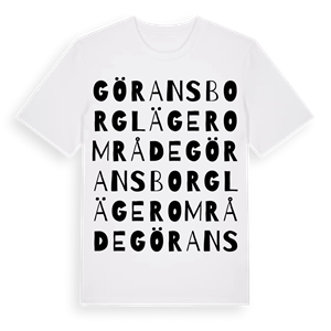 Göransborg Lägerområde ordlek t-shirt – ekologisk bomull t-shirt från Pinshirt