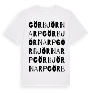Görbjörnarp ordlek t-shirt – ekologisk bomull t-shirt från Pinshirt