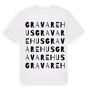 Gravarehus ordlek t-shirt – ekologisk bomull t-shirt från Pinshirt