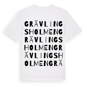 Grävlingsholmen ordlek t-shirt – ekologisk bomull t-shirt från Pinshirt