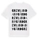 White t-shirt med Grevlunda Nygård ordlek t-shirt