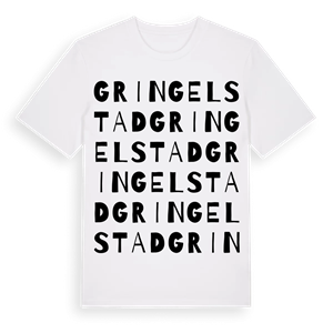 Gringelstad ordlek t-shirt – ekologisk bomull t-shirt från Pinshirt