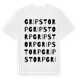 White t-shirt med Gripstorp ordlek t-shirt