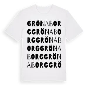 Grönaborg ordlek t-shirt – ekologisk bomull t-shirt från Pinshirt