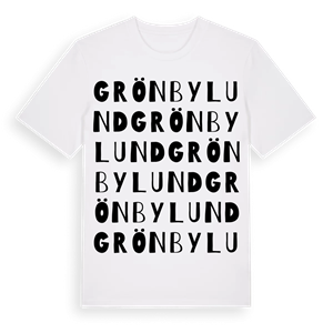 Grönbylund ordlek t-shirt – ekologisk bomull t-shirt från Pinshirt