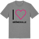 Mid Heather Gray t-shirt med Jag älskar Grönekulle t-shirt stort tryck