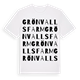 White t-shirt med Grönvallsfarm ordlek t-shirt