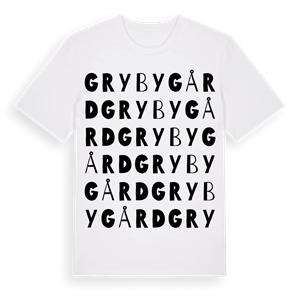 Grybygård ordlek t-shirt – ekologisk bomull t-shirt från Pinshirt