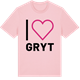 Pink Cotton t-shirt med Jag älskar Gryt t-shirt stort tryck
