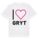 White t-shirt med Jag älskar Gryt t-shirt stort tryck