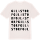 Vintage White t-shirt med Gulastorp ordlek t-shirt