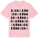 Pink Cotton t-shirt med Gunnaröd ordlek t-shirt