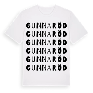 Gunnaröd ordlek t-shirt – ekologisk bomull t-shirt från Pinshirt