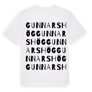 Gunnarshög ordlek t-shirt – ekologisk bomull t-shirt från Pinshirt