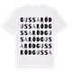 White t-shirt med Gussaröd ordlek t-shirt