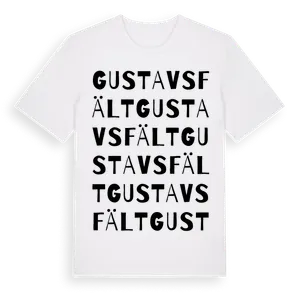 Gustavsfält ordlek t-shirt – ekologisk bomull t-shirt från Pinshirt
