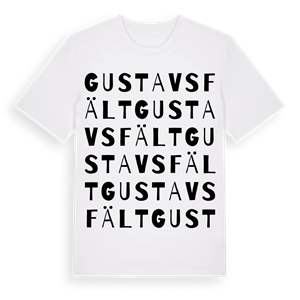 Gustavsfält ordlek t-shirt – ekologisk bomull t-shirt från Pinshirt
