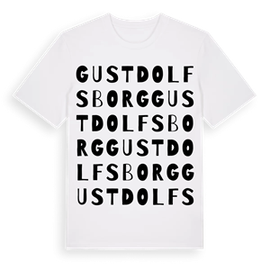 Gustdolfsborg ordlek t-shirt – ekologisk bomull t-shirt från Pinshirt