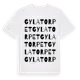 White t-shirt med Gylatorpet ordlek t-shirt