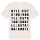 Vintage White t-shirt med Gyllins trädgård ordlek t-shirt