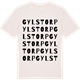 Vintage White t-shirt med Gylstorp ordlek t-shirt