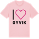 Pink Cotton t-shirt med Jag älskar Gyvik t-shirt stort tryck