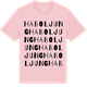 Pink Cotton t-shirt med Habo Ljung ordlek t-shirt