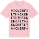 Pink Cotton t-shirt med Häckenfält ordlek t-shirt