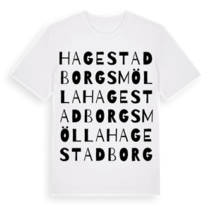 Hagestadborgs mölla ordlek t-shirt – ekologisk bomull t-shirt från Pinshirt