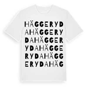 Häggeryda ordlek t-shirt – ekologisk bomull t-shirt från Pinshirt