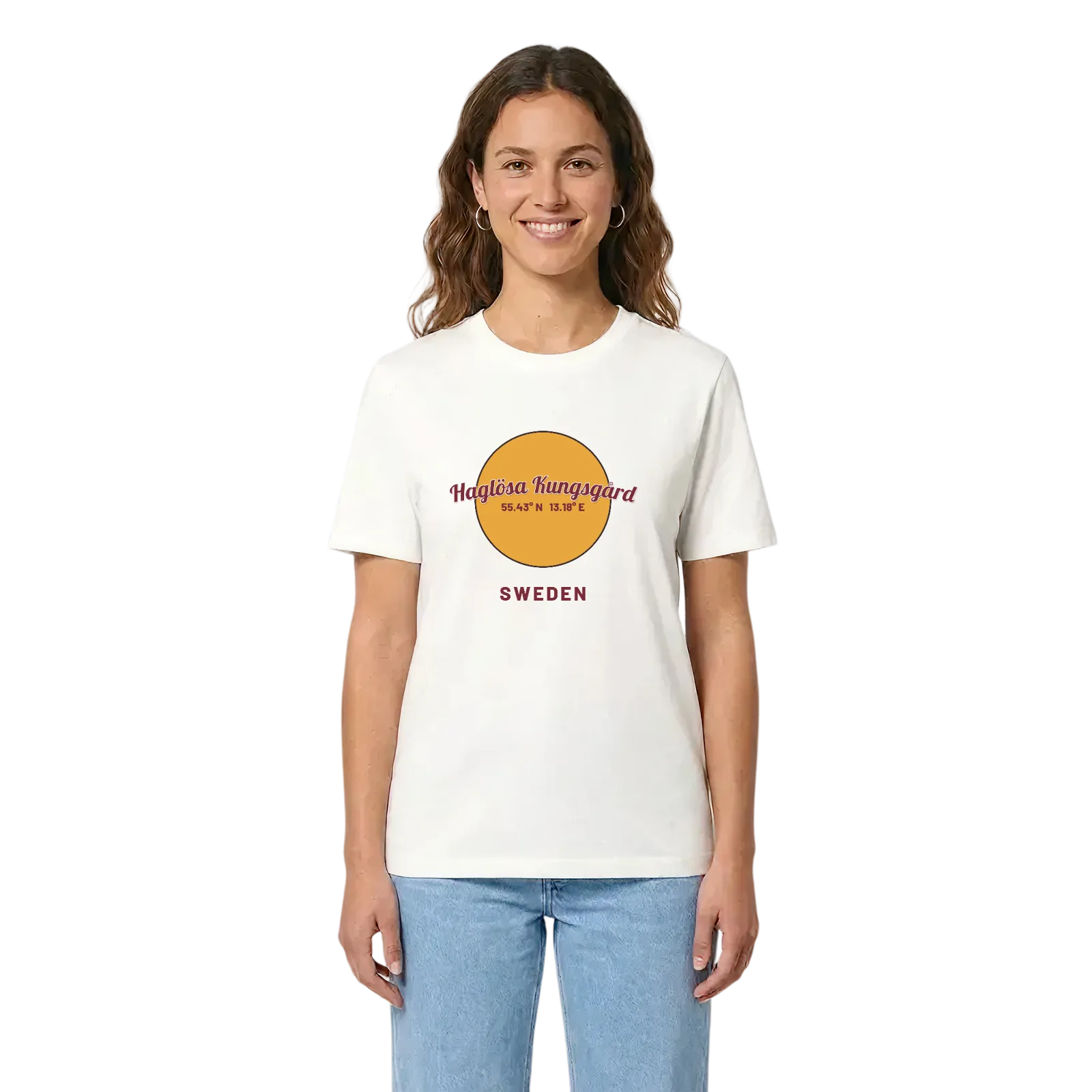 Haglösa kungsgård cirkel t-shirt – White, i miljö