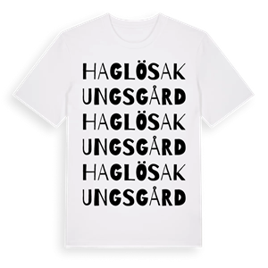 Haglösa kungsgård ordlek t-shirt – ekologisk bomull t-shirt från Pinshirt