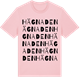 Pink Cotton t-shirt med Hägnaden ordlek t-shirt