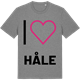 Mid Heather Gray t-shirt med Jag älskar Håle t-shirt stort tryck